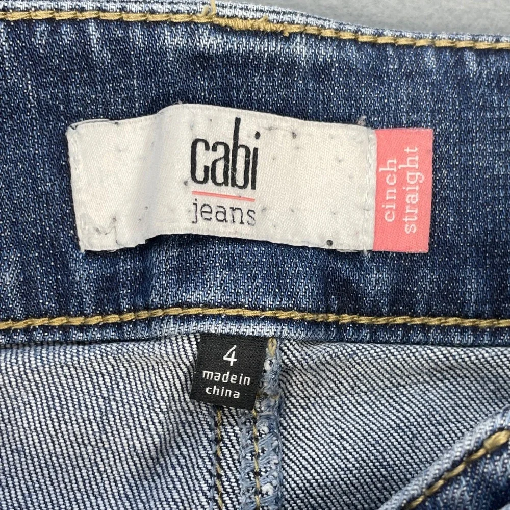 cabi Blue Cinch Straight Stretch Denim Jeans Women 4